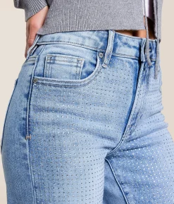 Jeans | HIDDEN Logan Rhinestone Dad Stretch Jean Light Rhinestone