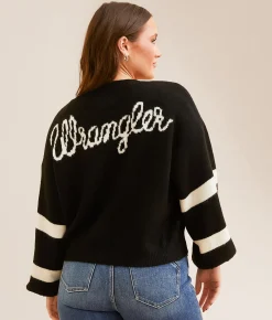 Wrangler® Logo Cardigan Sweater Black Sale