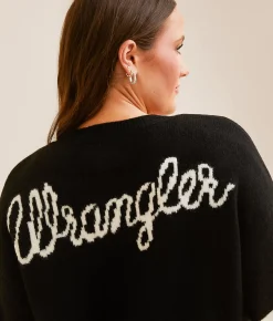 Wrangler® Logo Cardigan Sweater Black Sale