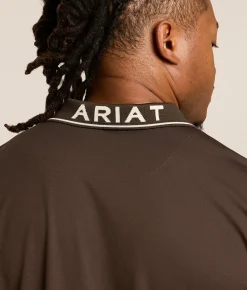Tops | Ariat Logo Fitted Polo Turkish Coffee