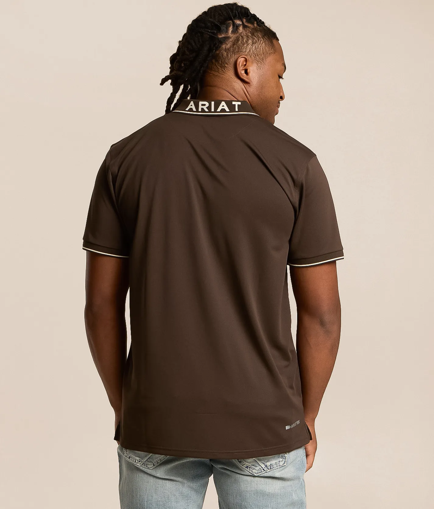 Tops | Ariat Logo Fitted Polo Turkish Coffee