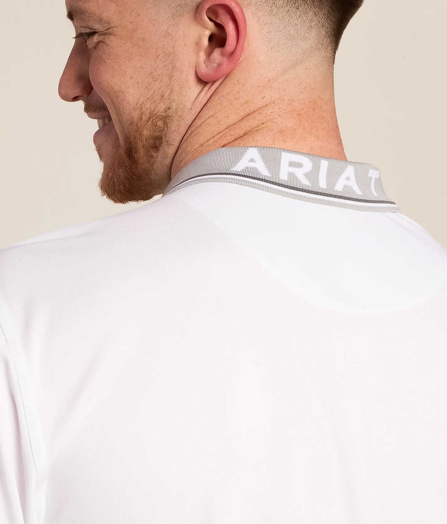 Tops | Ariat Logo Fitted Polo White