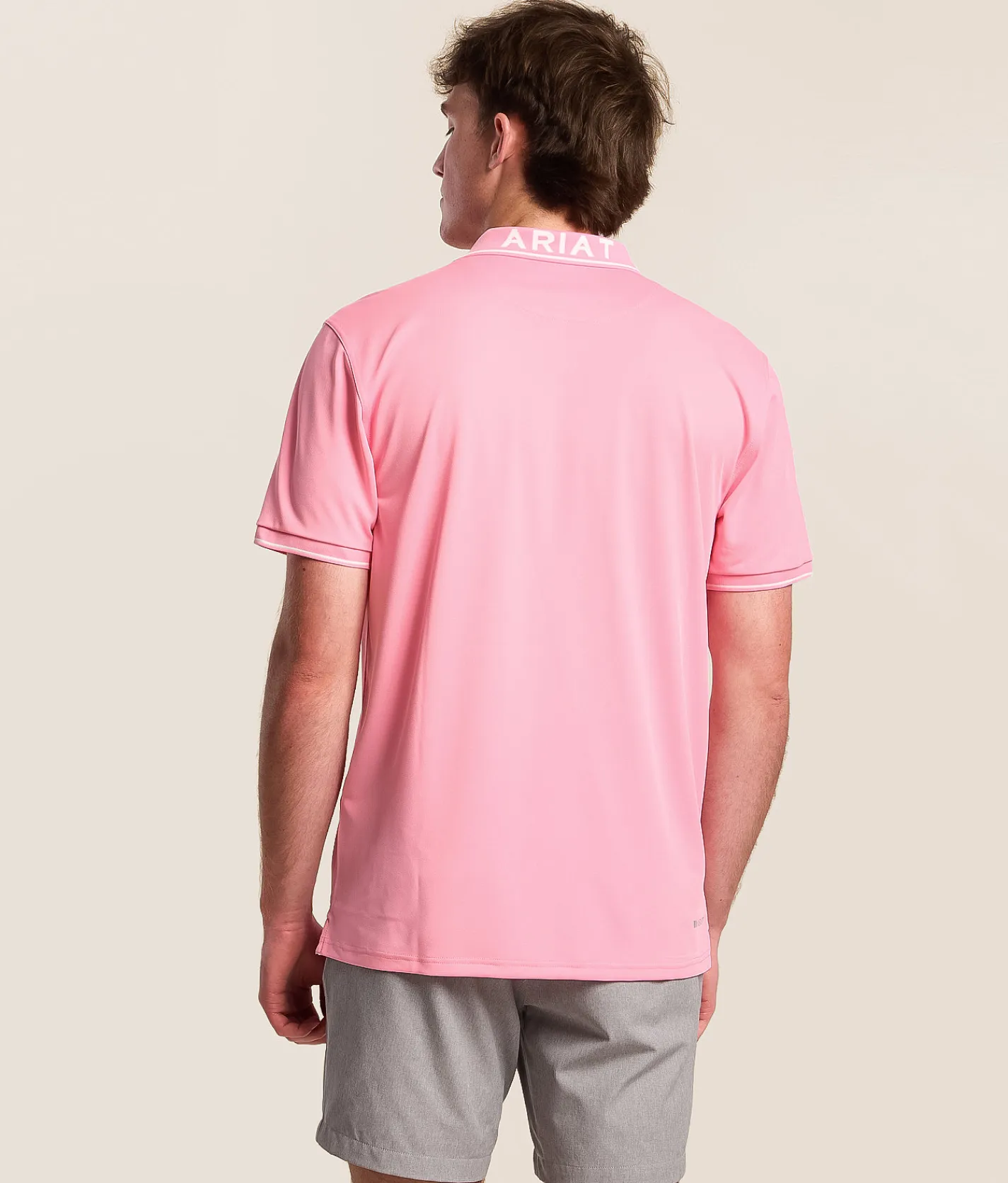 Ariat Logo Fitted TEK Polo Pink Drink Hot