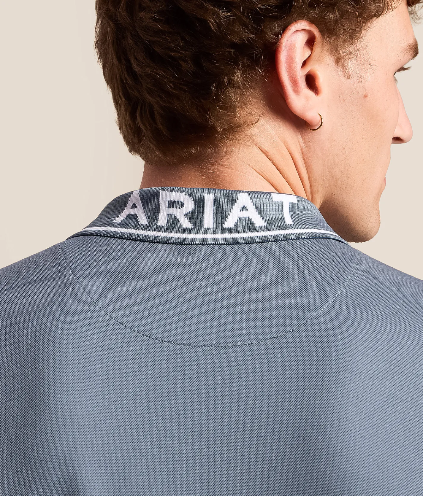Ariat Logo Fitted TEK Polo Blue Mirage Online