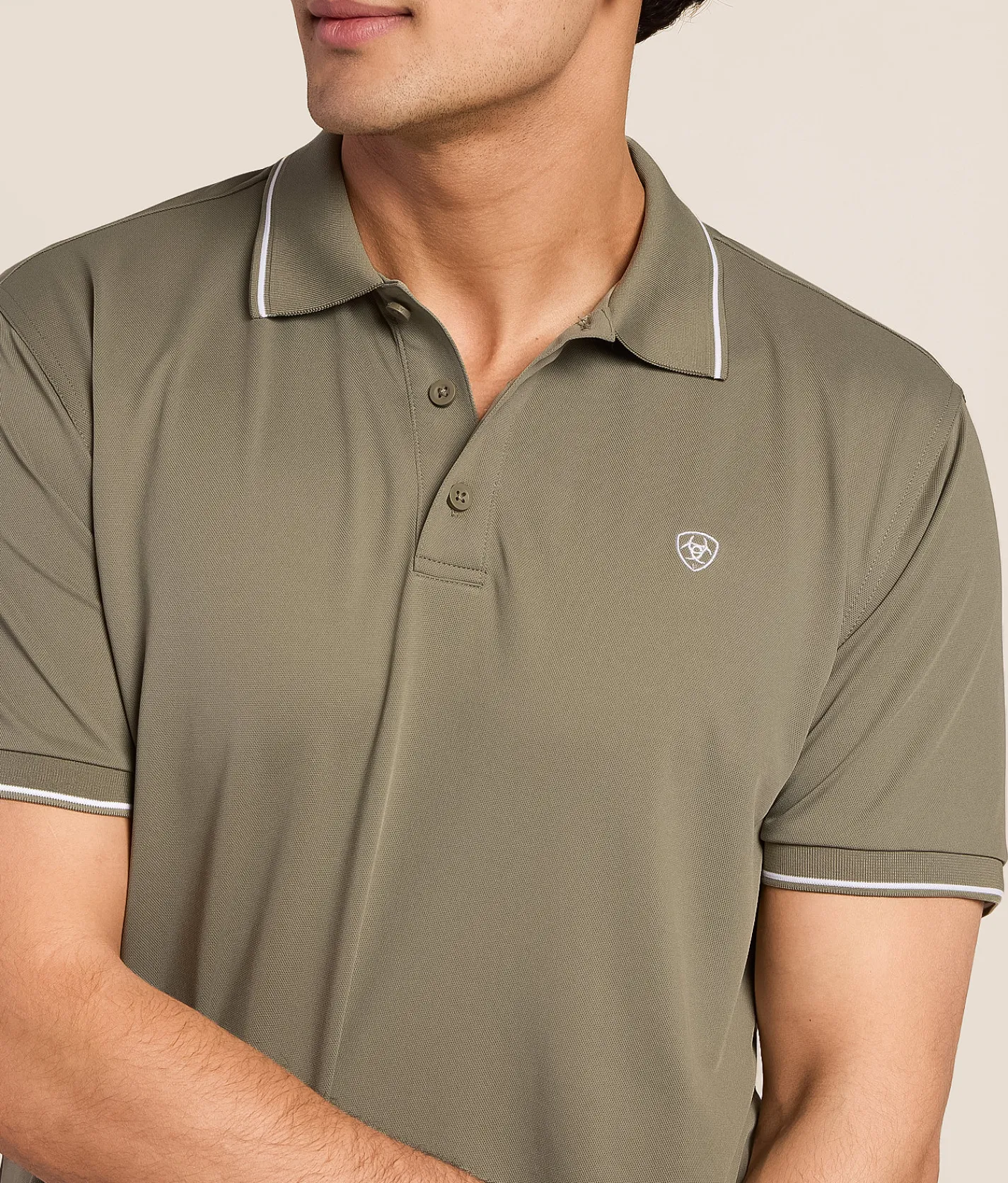 Ariat Logo Fitted TEK Polo Vetiver Clearance