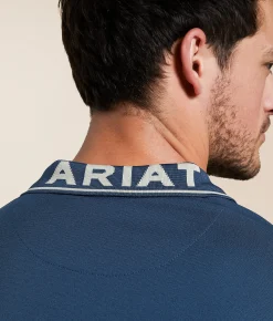 Ariat Logo Fitted TEK Polo Light Blue Best