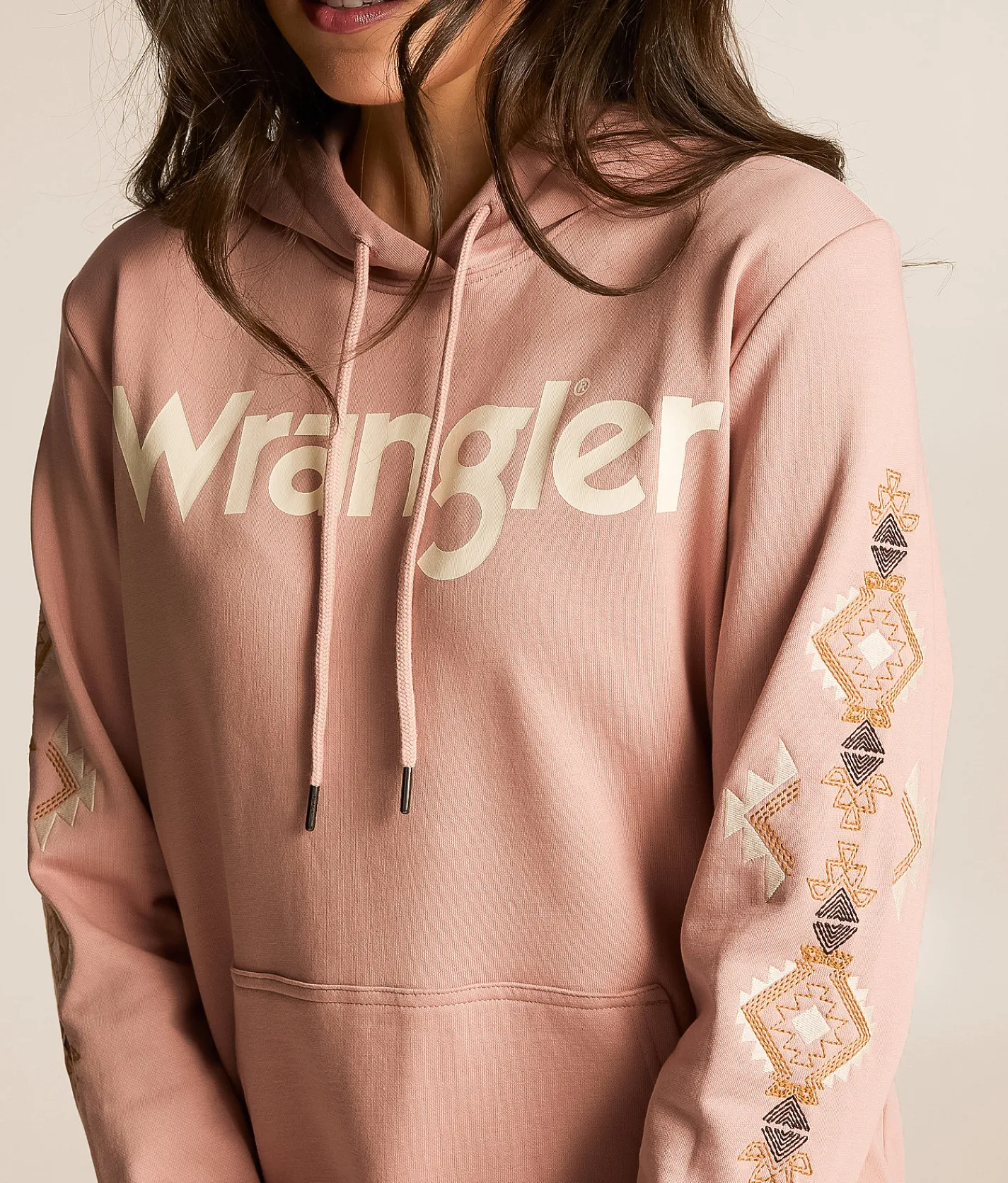 Tops | Wrangler® Logo Hooded Sweatshirt Misty Rose