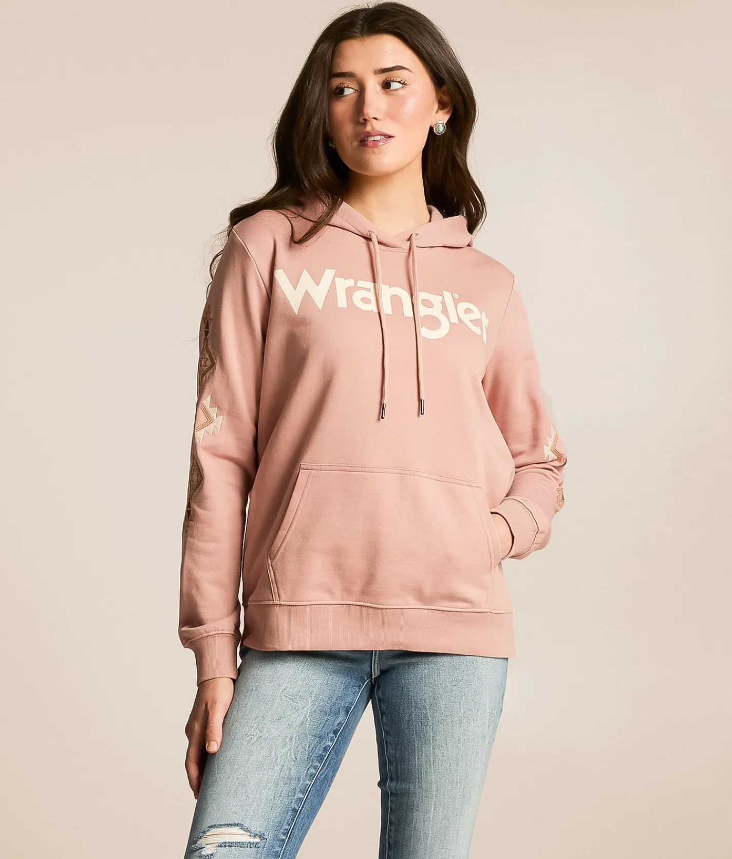 Tops | Wrangler® Logo Hooded Sweatshirt Misty Rose
