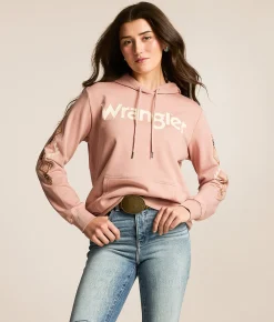 Tops | Wrangler® Logo Hooded Sweatshirt Misty Rose
