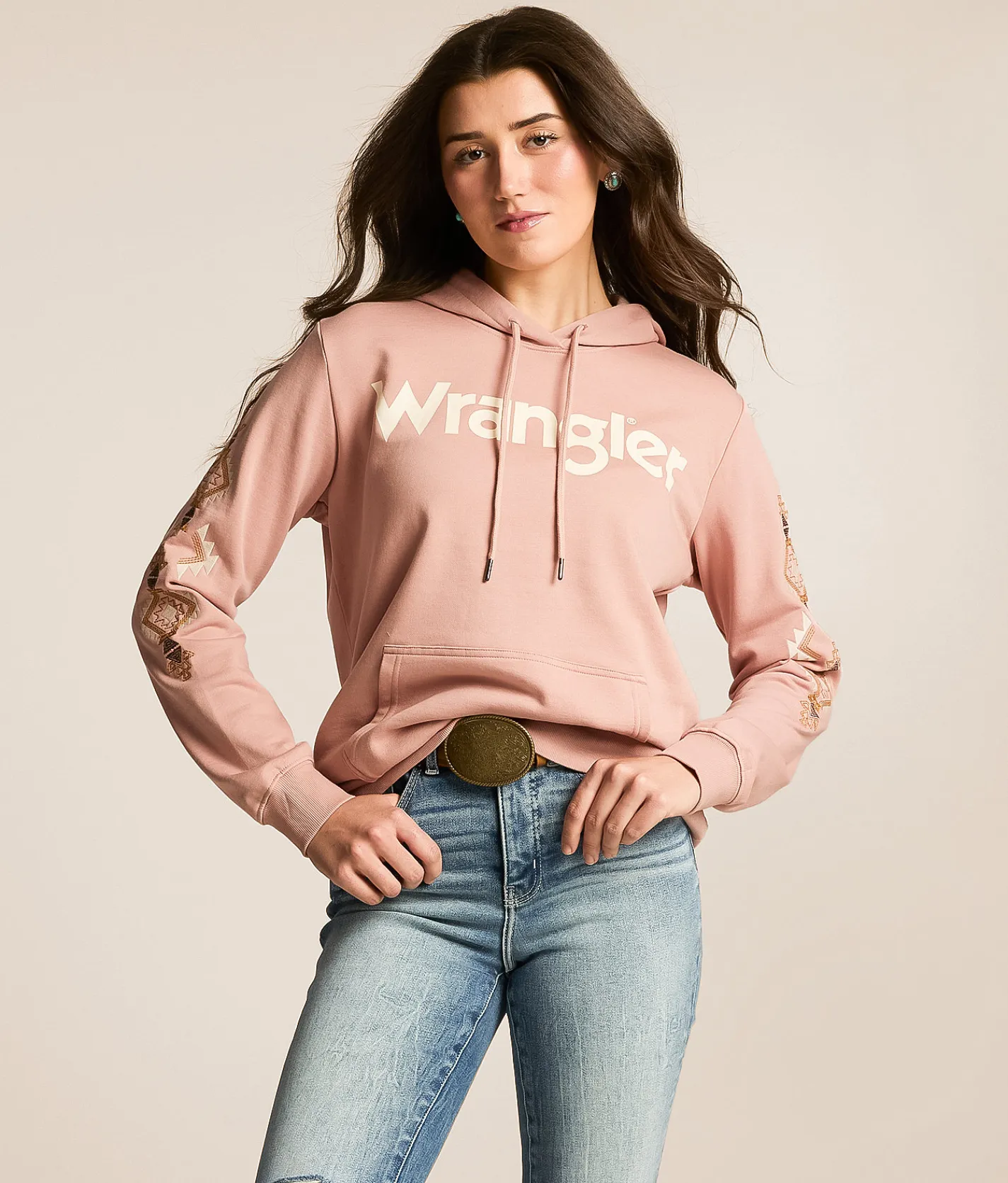 Tops | Wrangler® Logo Hooded Sweatshirt Misty Rose