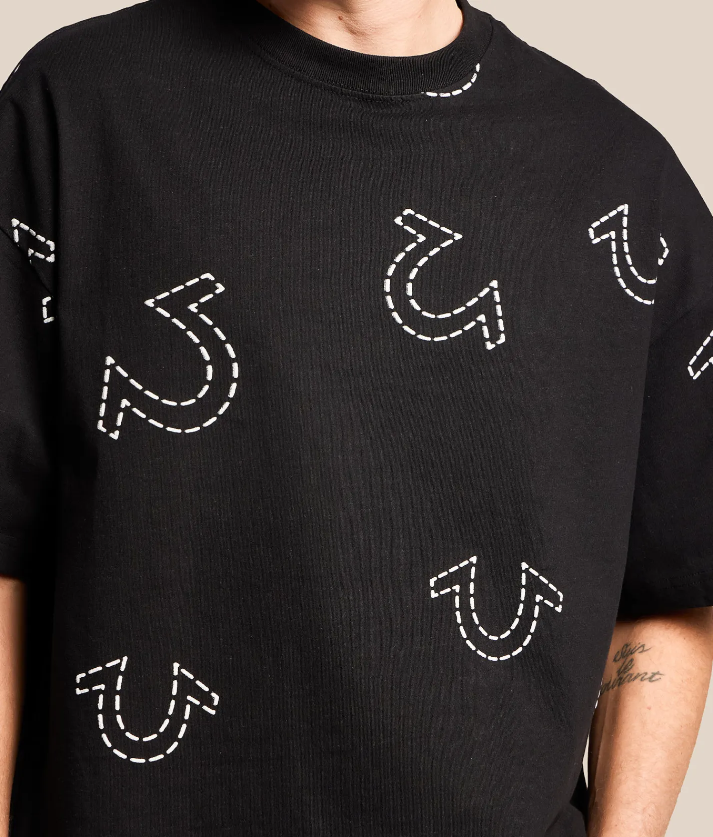 True Religion Logo Oversized T-Shirt Optic White Online