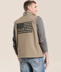 Tops|Coats & Jackets | Ariat Logo 2.0 Patriot Vest Greige