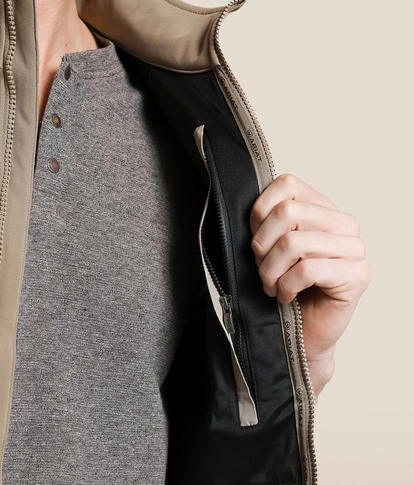 Tops|Coats & Jackets | Ariat Logo 2.0 Patriot Vest Greige