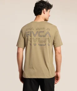 RVCA Logo Shatter Sport T-Shirt Covert Green Discount