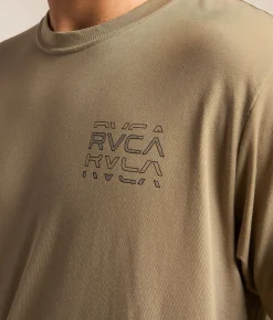 RVCA Logo Shatter Sport T-Shirt Covert Green Discount