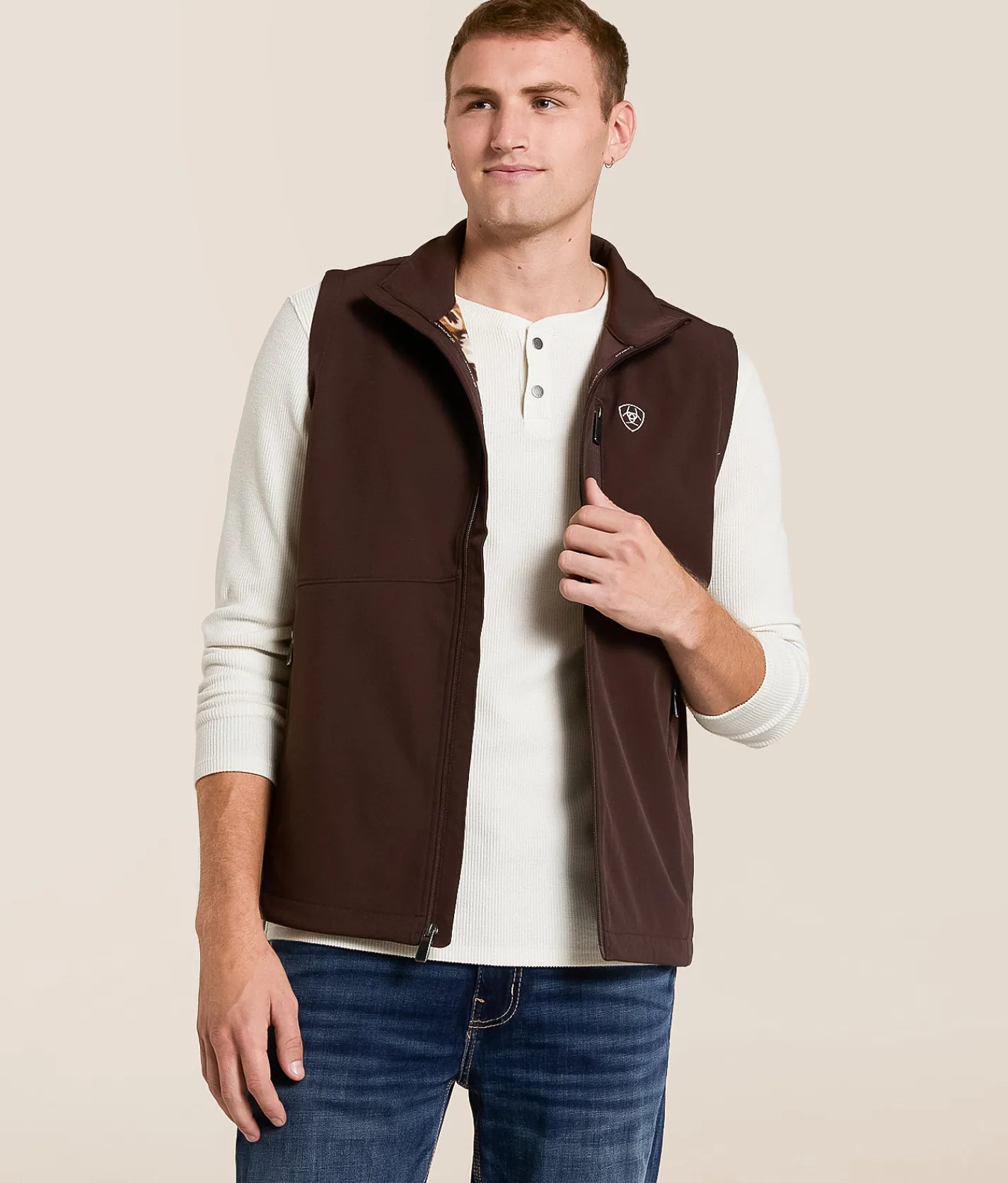 Coats & Jackets | Ariat Logo Softshell Vest Coffee Bean