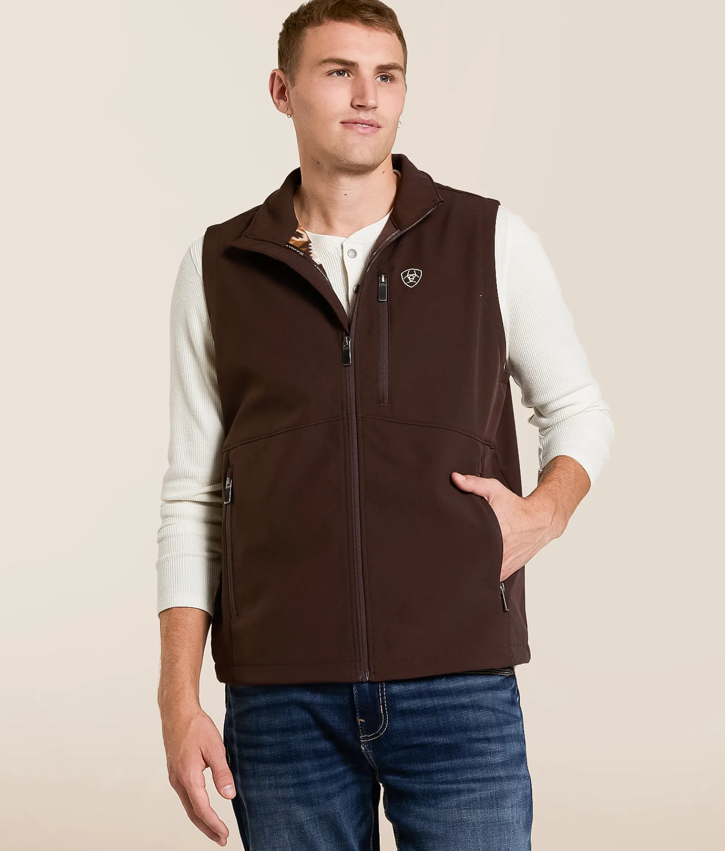 Coats & Jackets | Ariat Logo Softshell Vest Coffee Bean