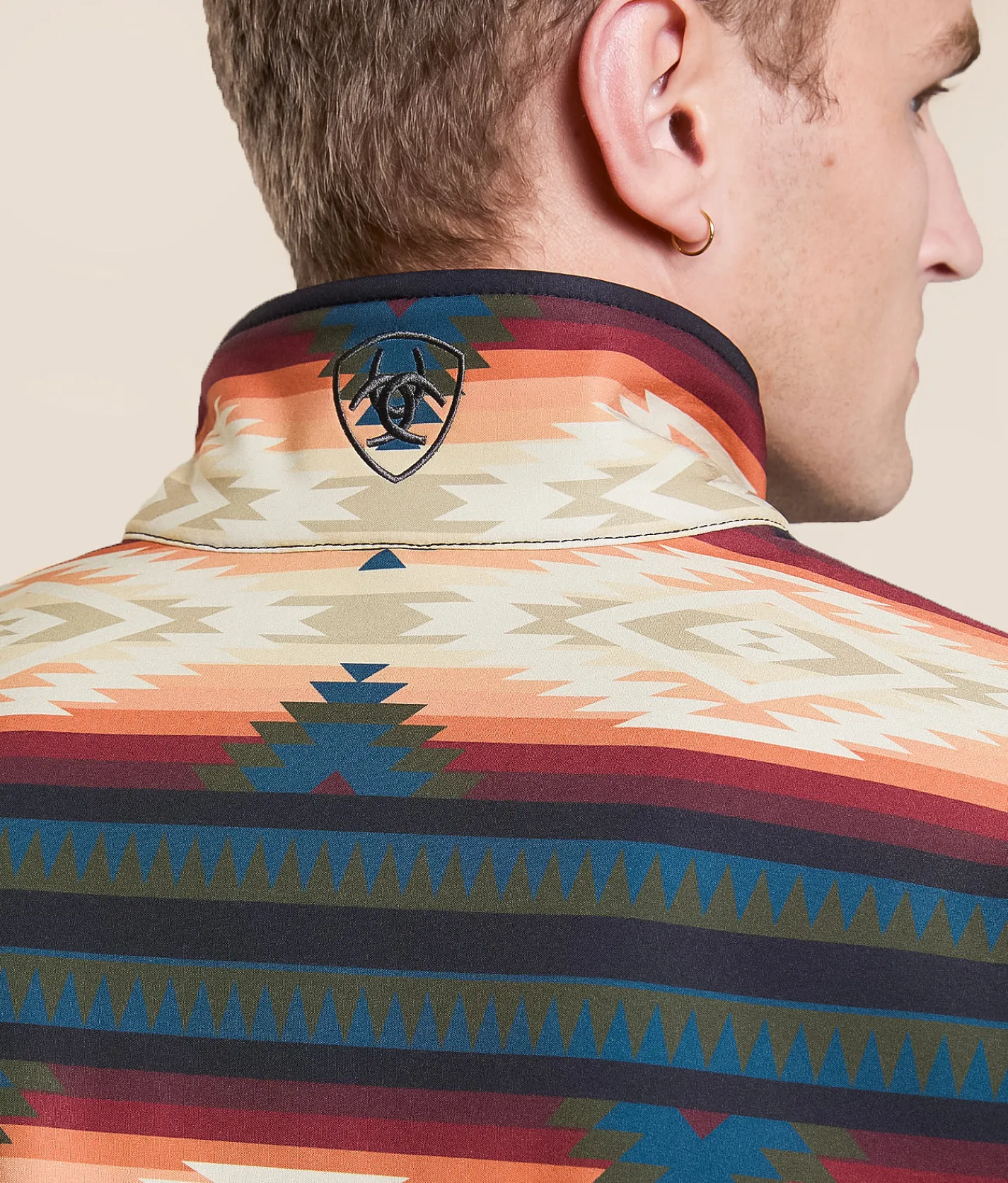 Tops|Coats & Jackets | Ariat Logo Southwestern Softshell Jacket Red Multi