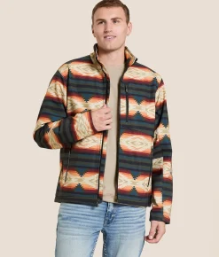 Tops|Coats & Jackets | Ariat Logo Southwestern Softshell Jacket Red Multi