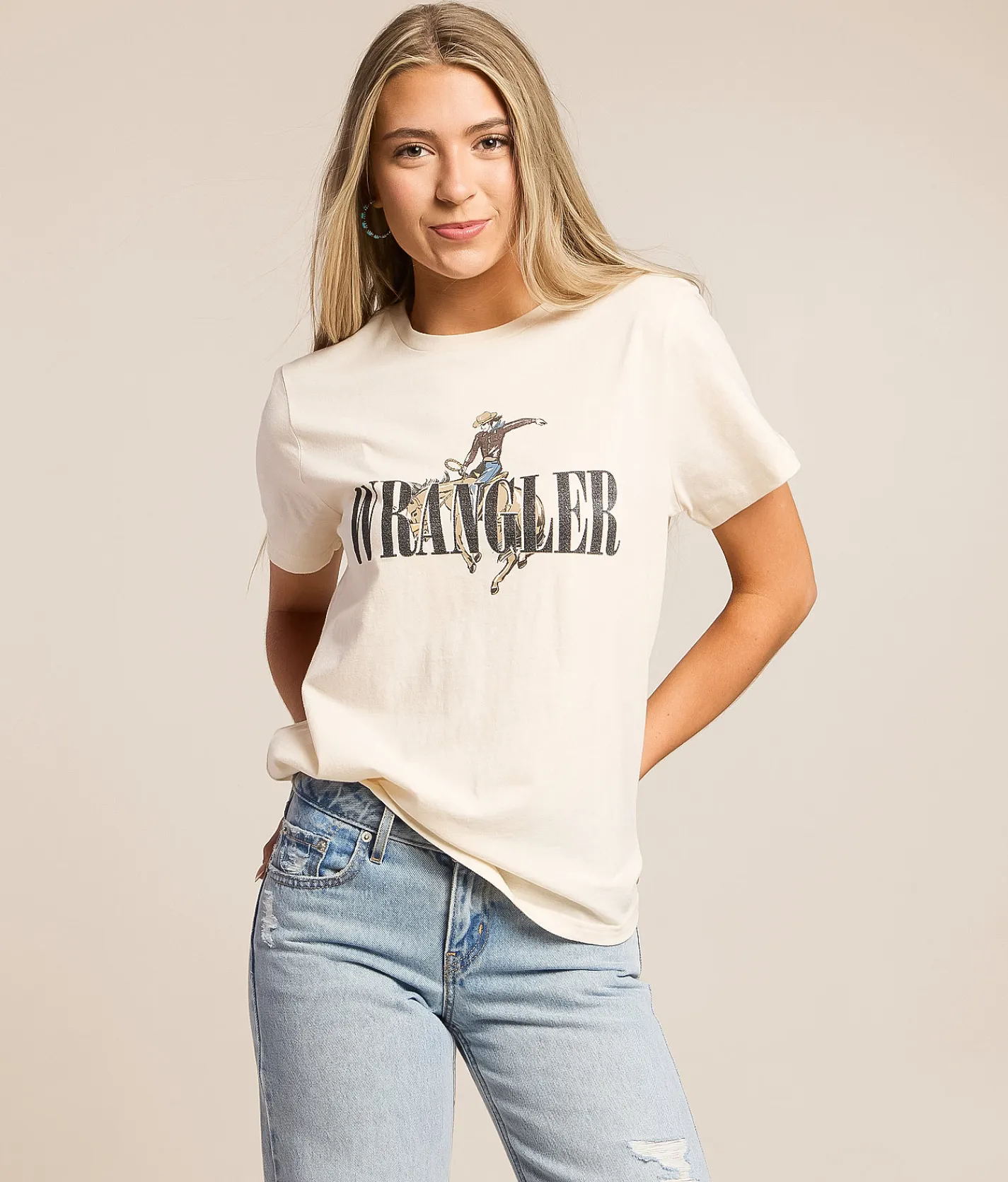 Tops | Wrangler® Logo T-Shirt Antique White