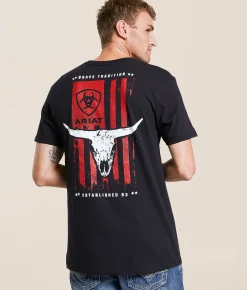Tops|Graphic T-Shirts | Ariat Longhorn Always T-Shirt Black