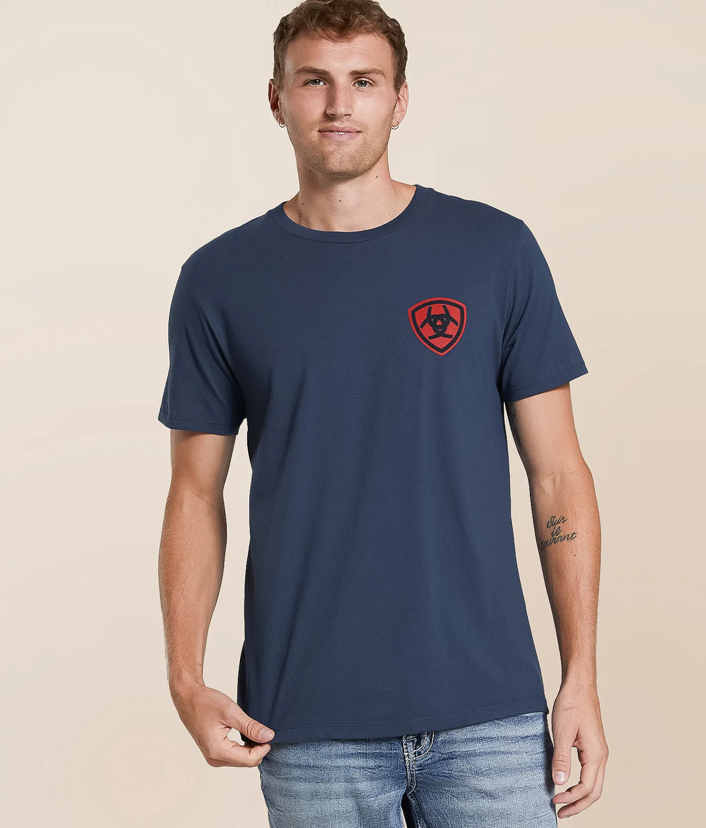 Ariat Longhorn Aztec T-Shirt Blue Dusk
