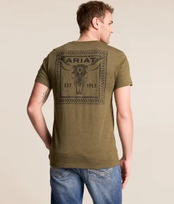 Ariat Longhorn Gritness T-Shirt Military Green Best