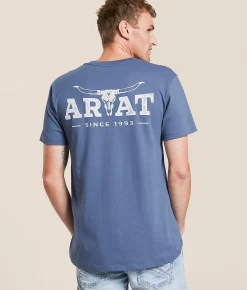 Ariat Longhorn Lockup T-Shirt Grisalle Sale
