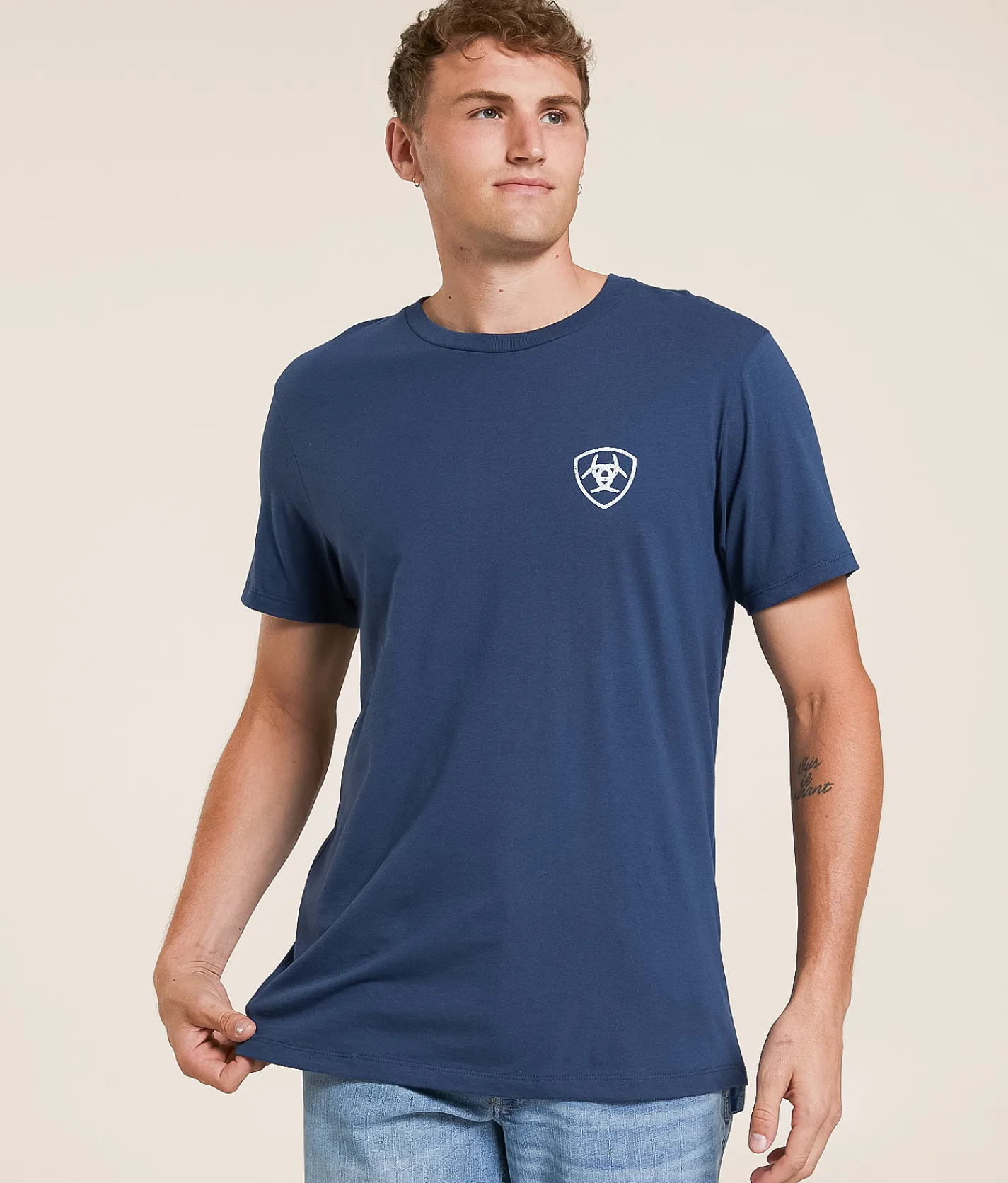 Ariat Longhorn Patriot Bravery T-Shirt Blue Dusk Discount