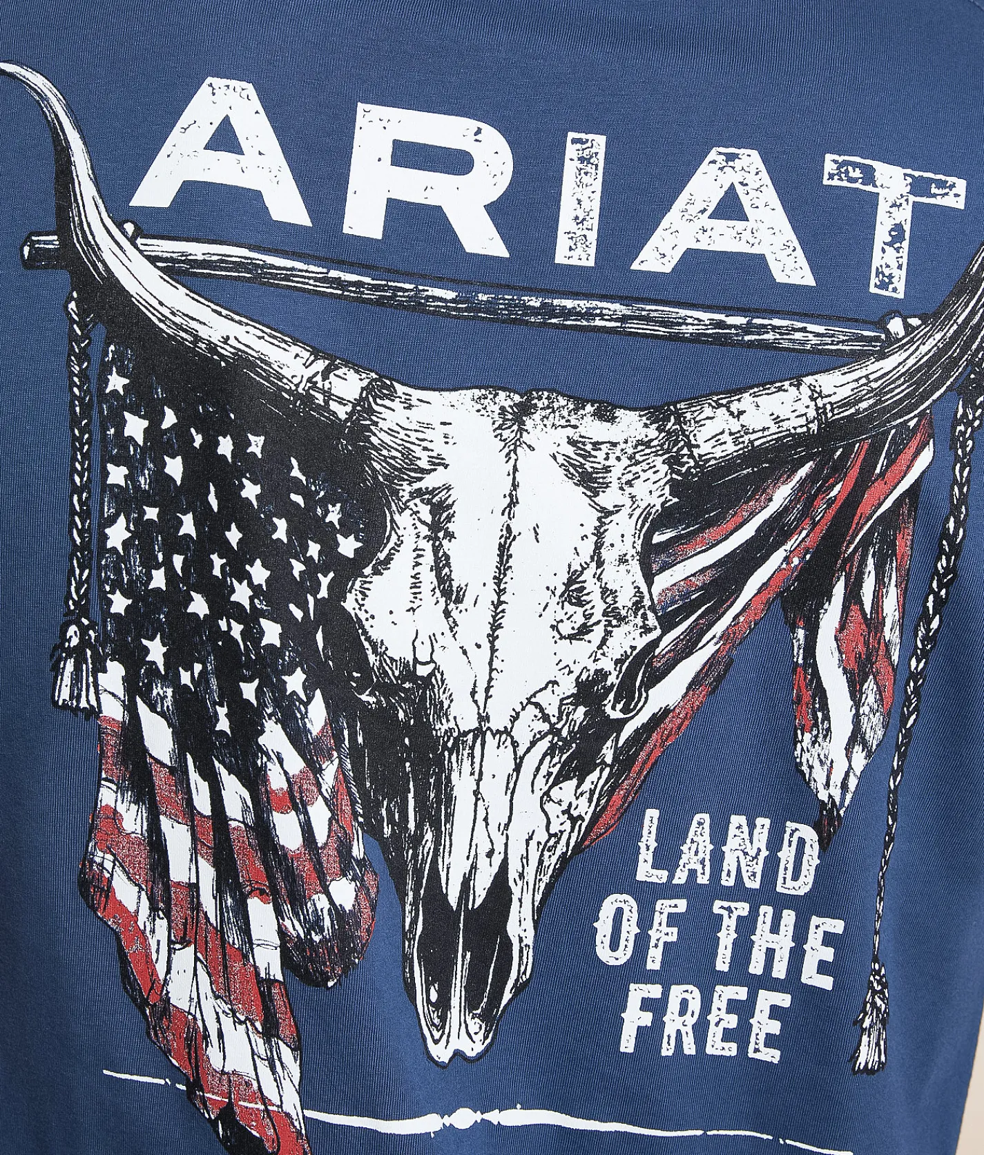 Tops | Ariat Longhorn Patriot Bravery T-Shirt Blue Dusk