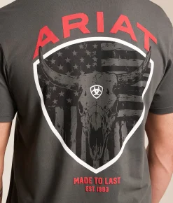Ariat Longhorn Patriot T-Shirt Dark Shadow Online