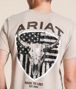Ariat Longhorn Patriot T-Shirt Brindle Heather Sale
