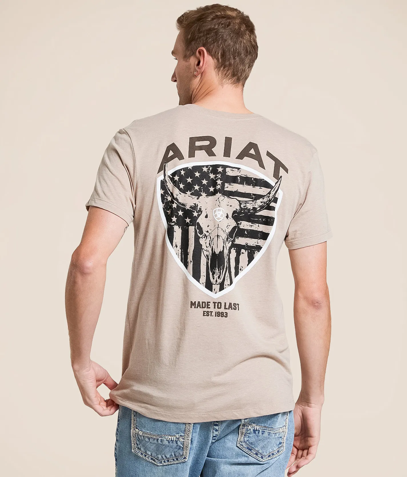 Ariat Longhorn Patriot T-Shirt Brindle Heather Sale