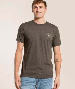 Tops|Graphic T-Shirts | Ariat Longhorn Real Badge T-Shirt Heather Brown
