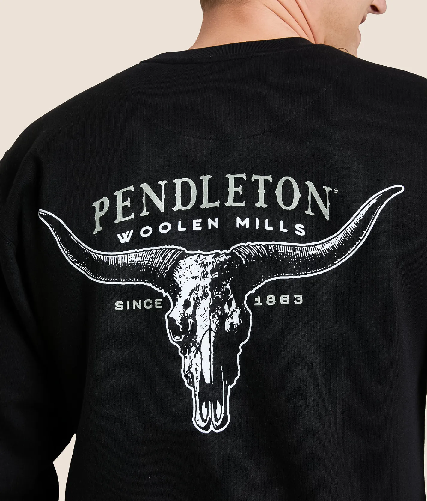 Pendleton Longhorn Skull Pullover Black