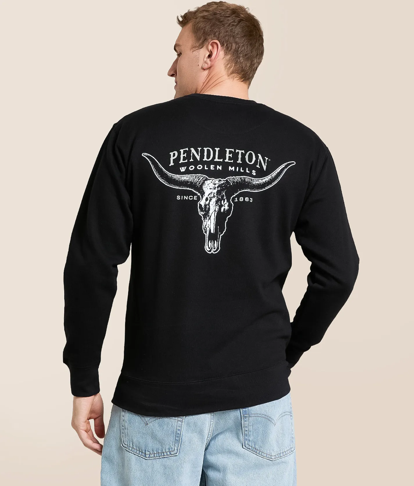 Pendleton Longhorn Skull Pullover Black