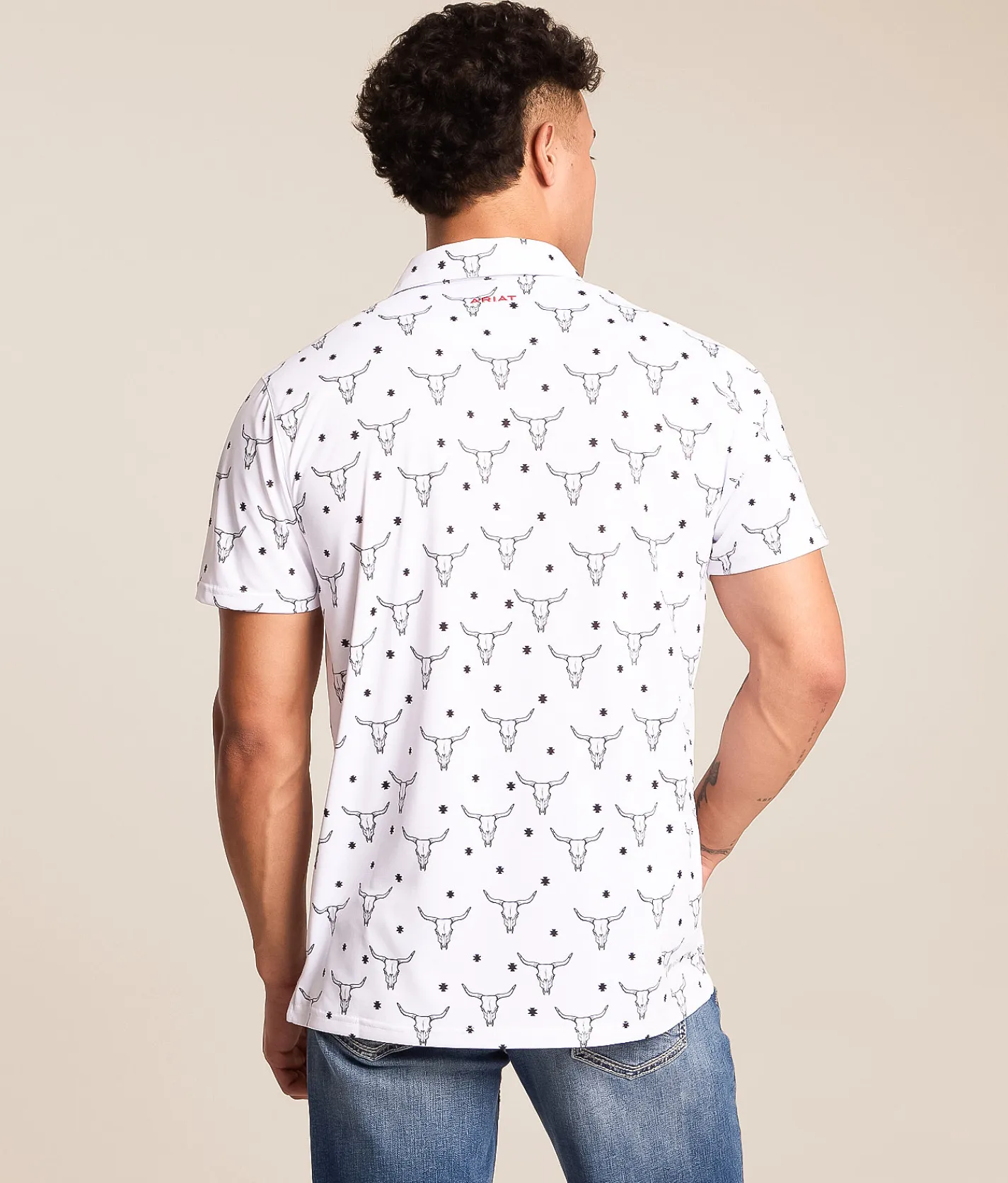 Tops | Ariat Longhorn TEK Polo White