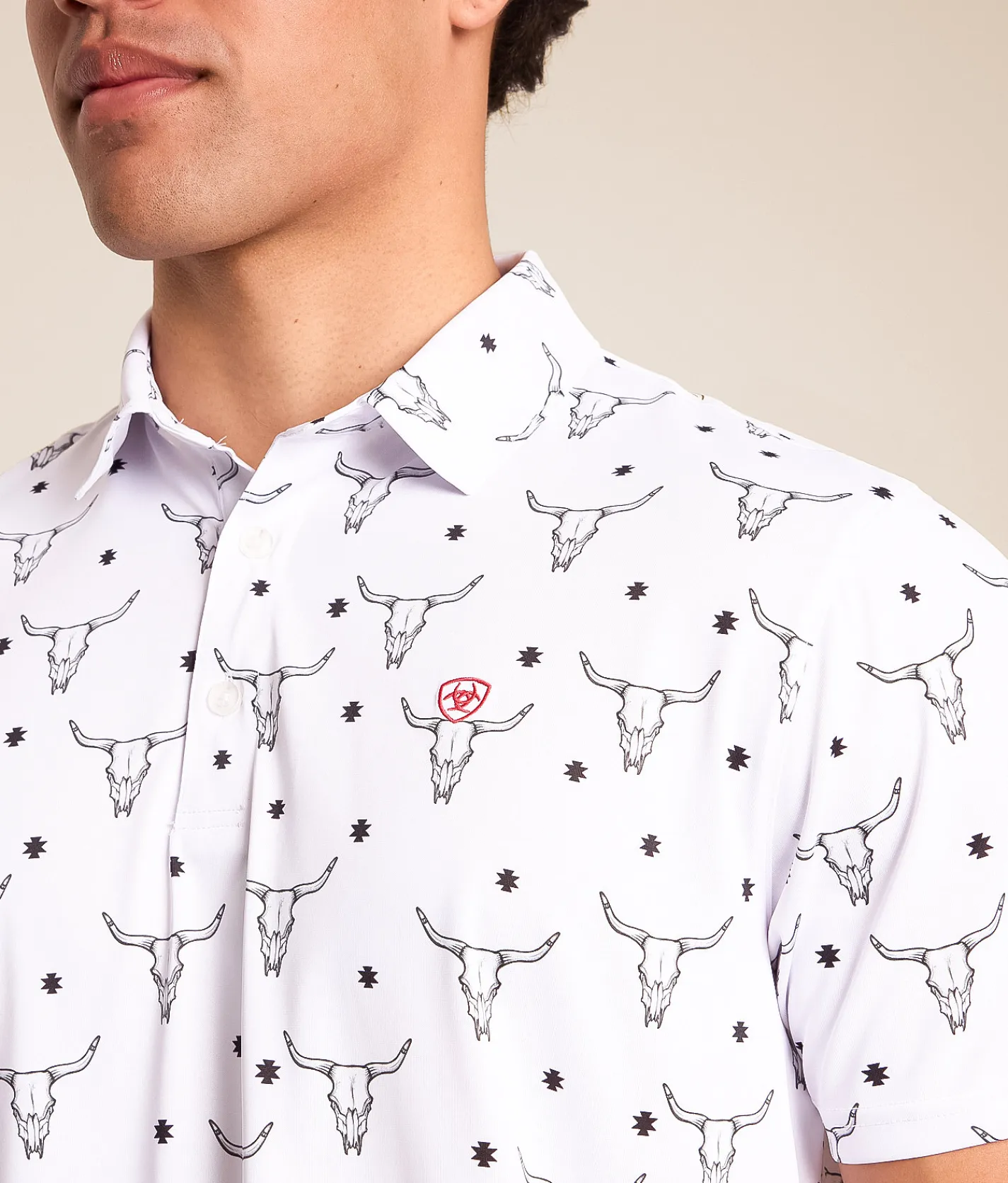 Tops | Ariat Longhorn TEK Polo White