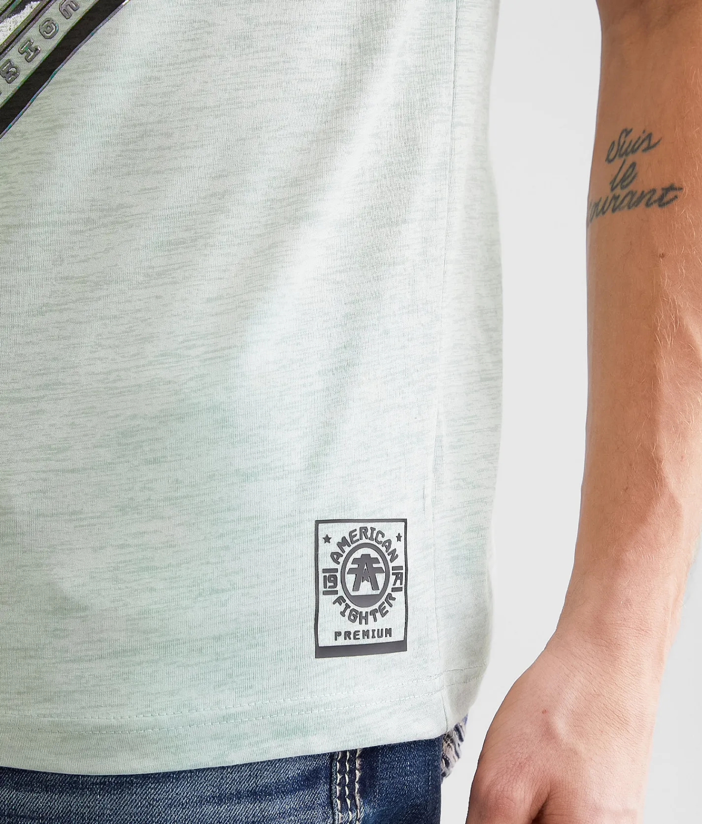 Graphic T-Shirts | American Fighter Longrun T-Shirt Iceberg Green Zephr