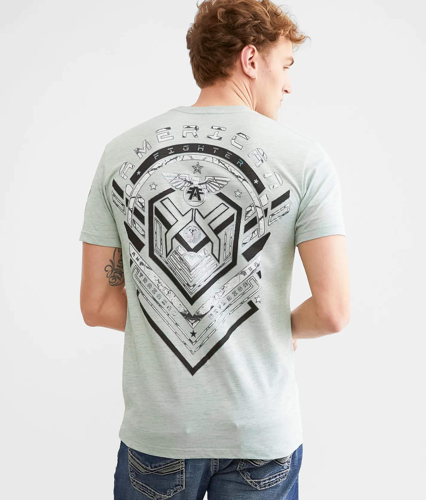 Graphic T-Shirts | American Fighter Longrun T-Shirt Iceberg Green Zephr