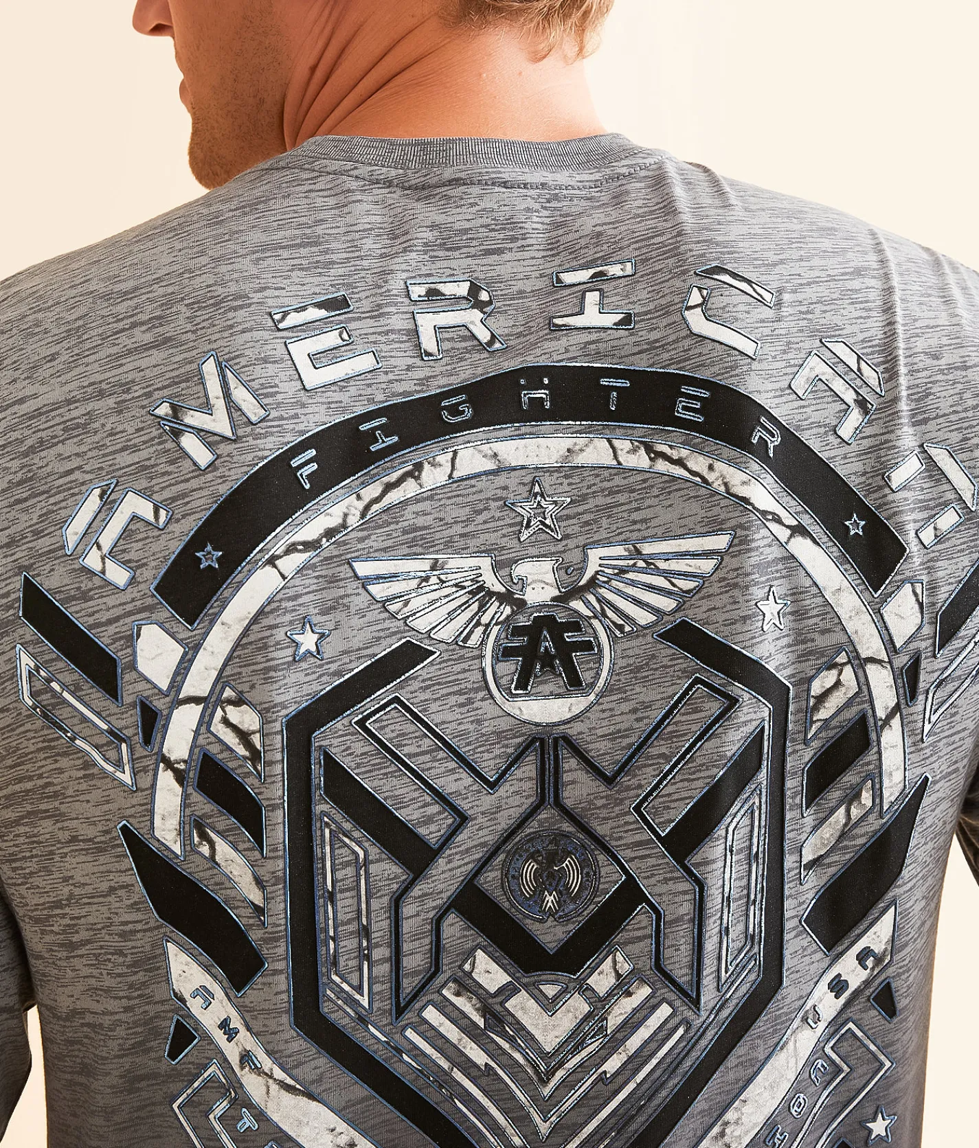American Fighter Longrun T-Shirt Heather Grey Hot