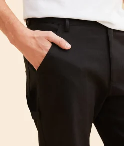 Duvin Loose Workwear Stretch Cargo Pant Black Sale