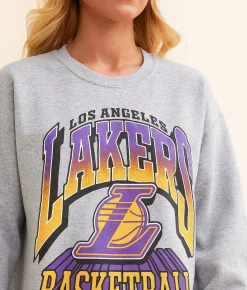 Tops | Junkfood Los Angeles Lakers Backcourt Pullover Heather Grey