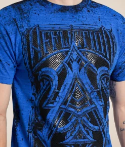 Affliction Lost Art T-Shirt Sapphire Blue New
