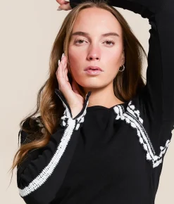 Free People Lost Love Top Black Combo Hot