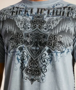 Tops|Graphic T-Shirts | Affliction Lost World T-Shirt Ashley Blue Lava Wash