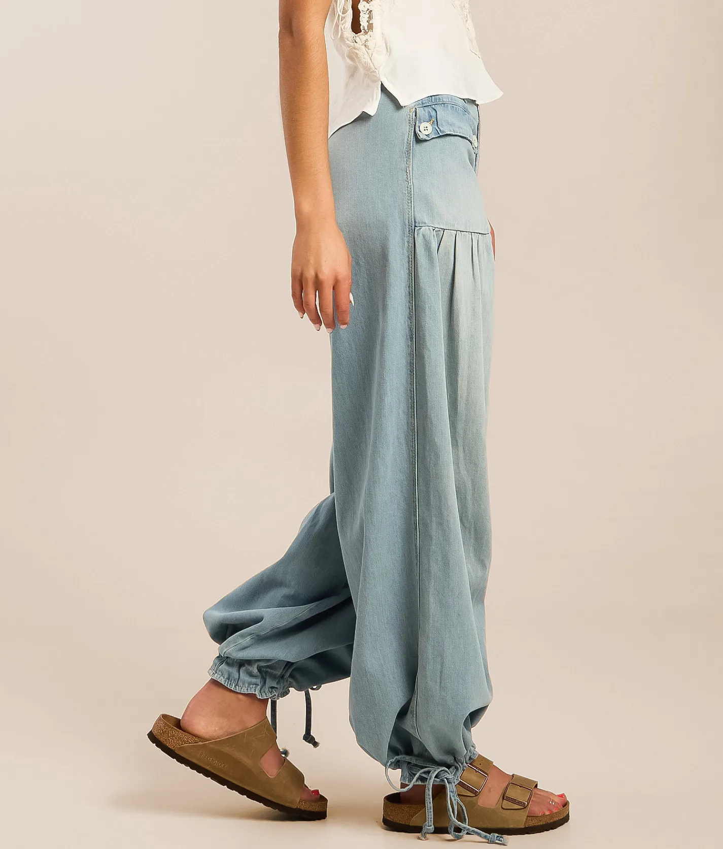 Jeans|Bottoms | Free People Lotus Wide Leg Jean Bijou Blue