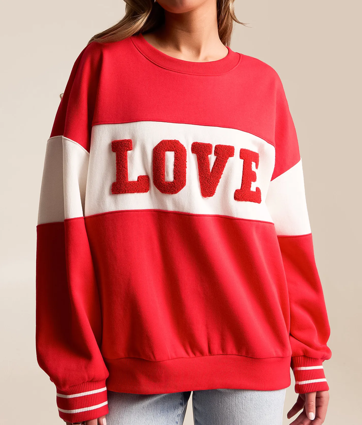 Z Supply Lounge Love Oversized Pullover Kiss Me Red Best