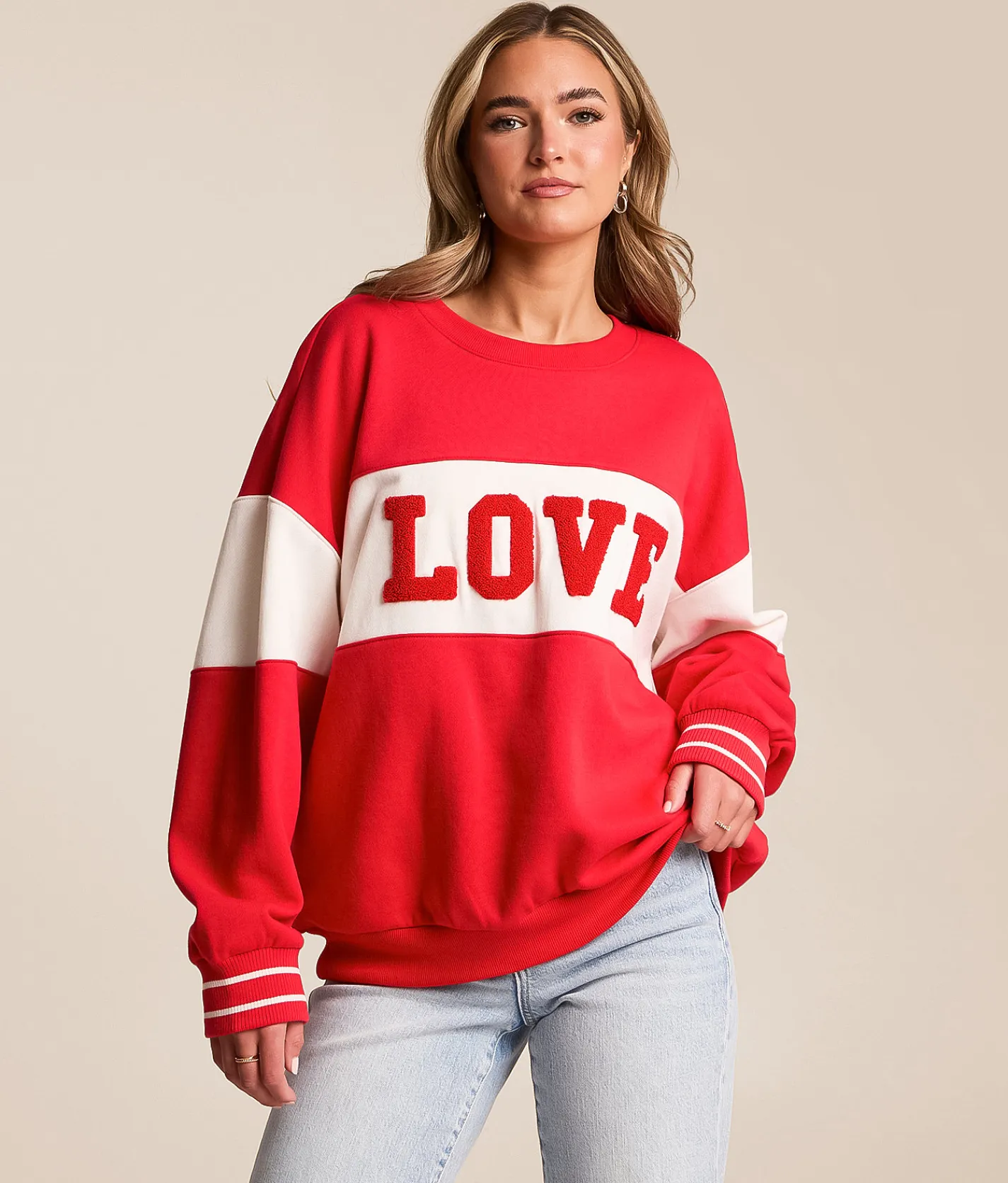 Z Supply Lounge Love Oversized Pullover Kiss Me Red Best
