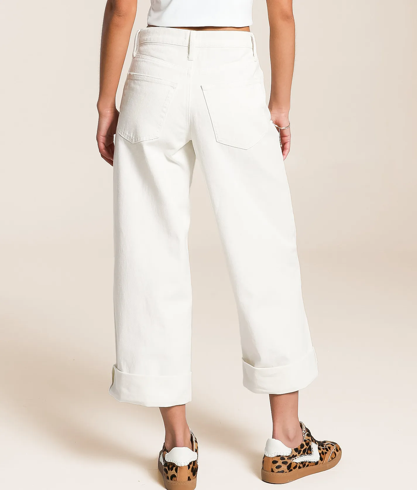 Z Supply Lou Wide Leg Cuffed Jean Off White Discount